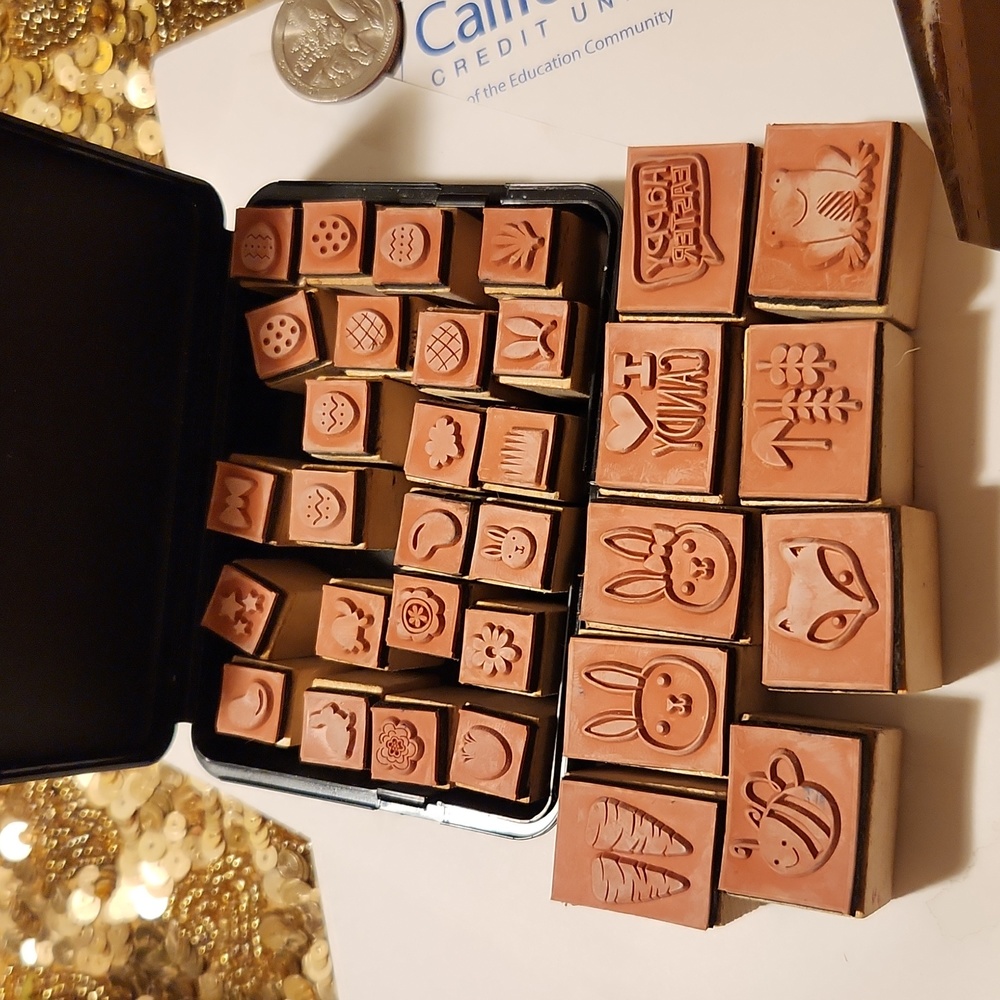 Set of Easter/Spring Themed Rubber stamps. 23 minis. 9 larger.